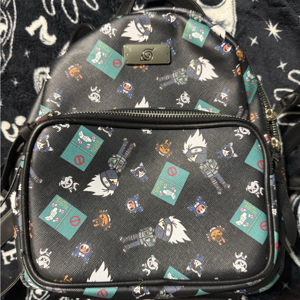 Kakashi Naruto Anime Character Black Backpack